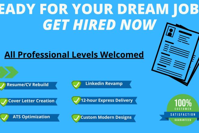 I will edit your professional,resume CV, cover letter, linkedin for your dream job