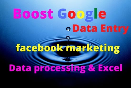 I will facebook marketing,data entry,data processing,excel