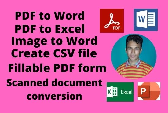 I will fast convert PDF to excel, word, CSV, and powerpoint