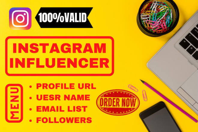 I will find instagram influencer email list in categories