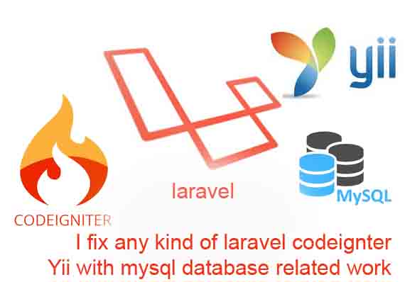 I will fix PHP with laravel,codeigniter,yii and mysql related work