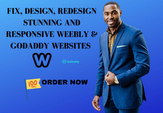 I will fix redesign design weebly website godaddy website