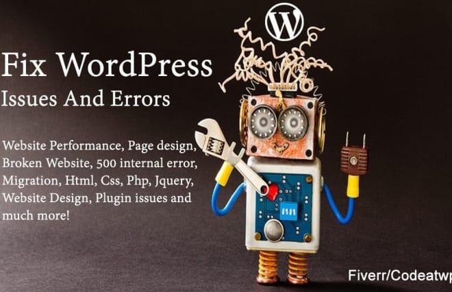 I will fix wordpress issues and errors asap