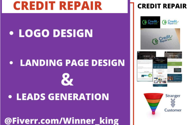 I will generate credit repair leads,landing page and logo design for credit repair