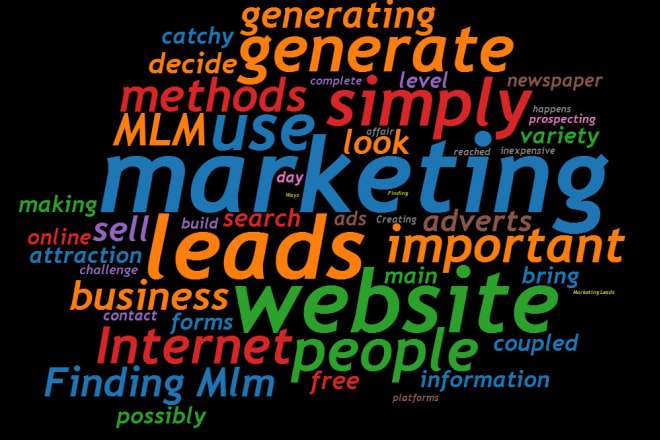 I will generate mlm traffic leads promotion, mlm leads marketing, mlm network marketing