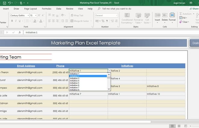 I will give you a marketing plan excel template