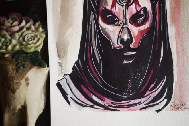 I will hand draw a star wars character as a portrait