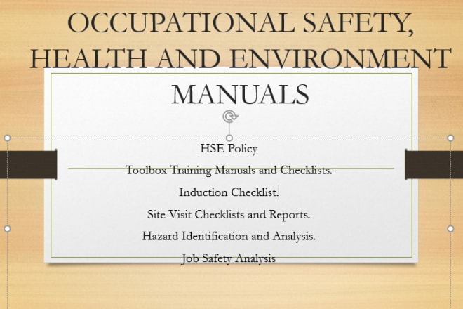 I will help with occupational safety health and environment tasks
