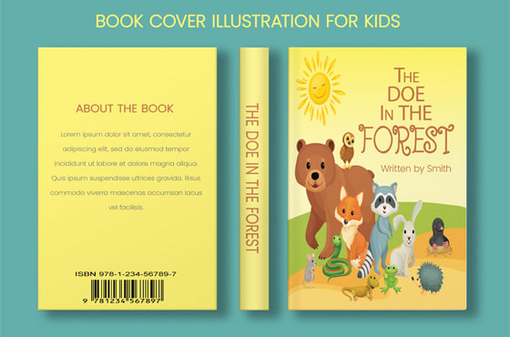 I will illustrate a beautiful book cover for your kids