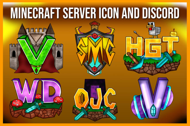 I will illustrate a minecraft sever logo or icon and discord icon