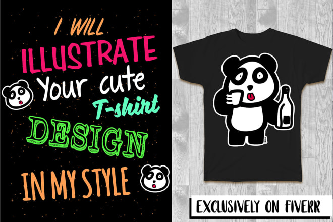I will illustrate your cute tshirt design in my style