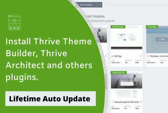 I will install thrive architect, all thrive plugins with agency license