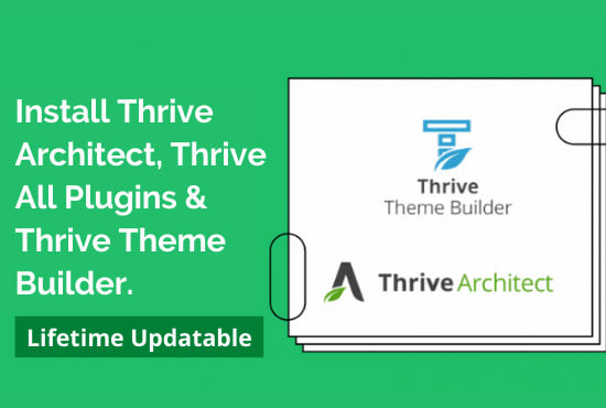 I will install thrive architect, thrive plugins, and themes with agency license