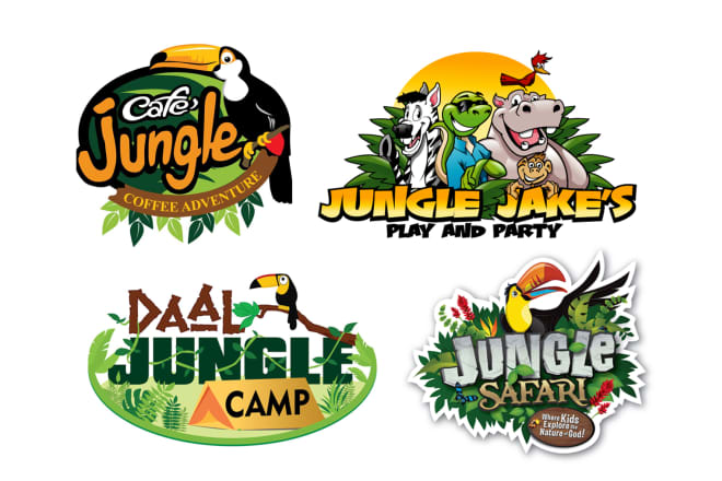 I will jungle logo style tiger lion monkey zoo snake