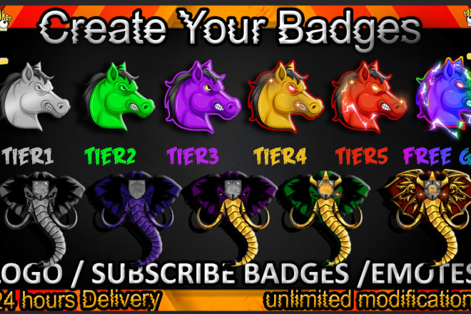 I will make 6 twitch sub badge for twitch subscribers