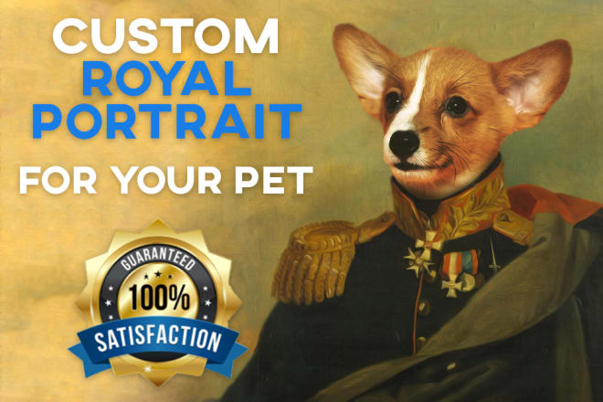 I will make a king or queen historical portrait renaissance for your pet