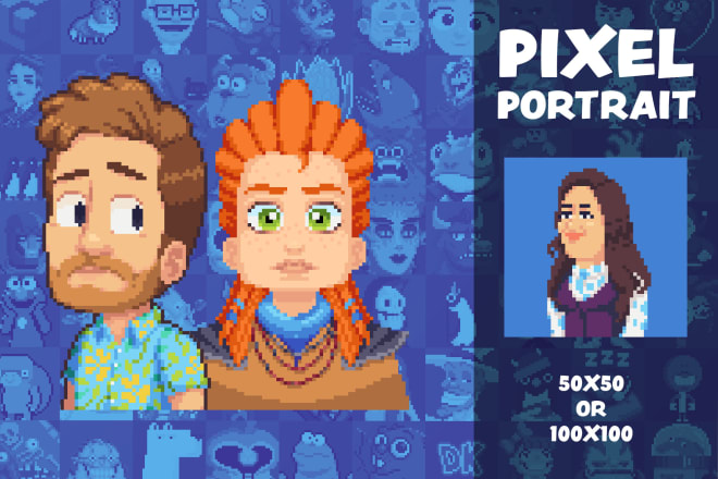 I will make a pixel art portrait of you or a character