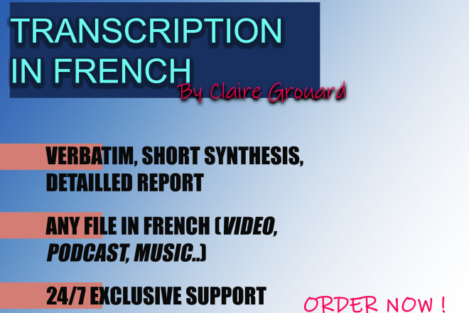 I will make a transcription of a french audio or video