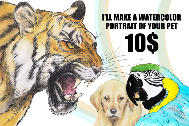 I will make a watercolor portrait of your pet