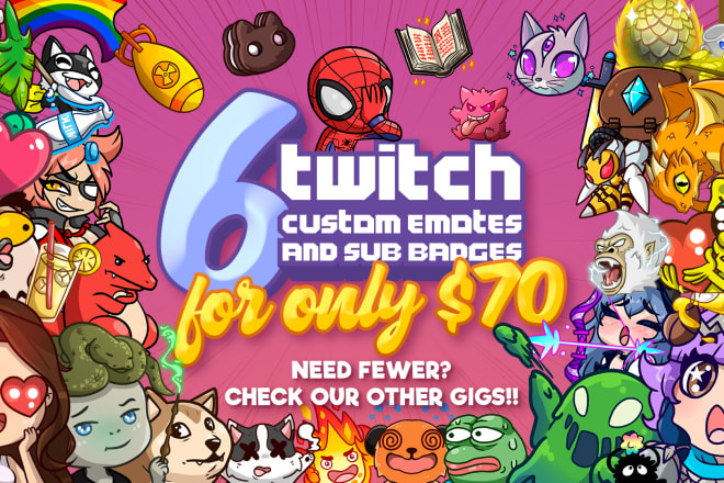 I will make amazing twitch emotes and badges in bulk for you