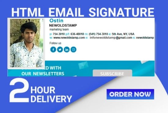 I will make clickable email signature with HTML code professionally