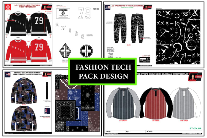 I will make complete fashion tech pack design