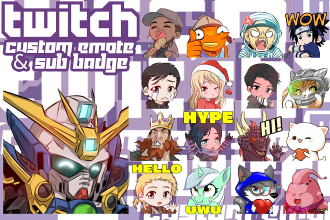 I will make cool custom awesome emotes and sub badges for twitch