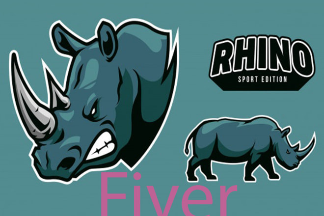 I will make design an animal esport rhino mascot logo