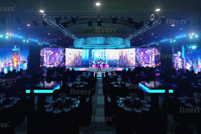 I will make event stage, virtual stage design for event, concert