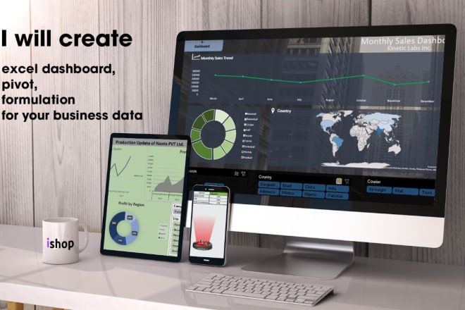 I will make excel dashboard and sales templates for your business data