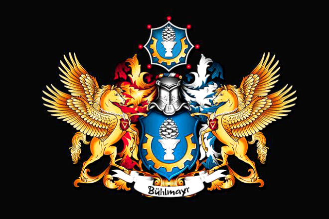 I will make eye catching coat of arms crest heraldry logo with money back guaranteed