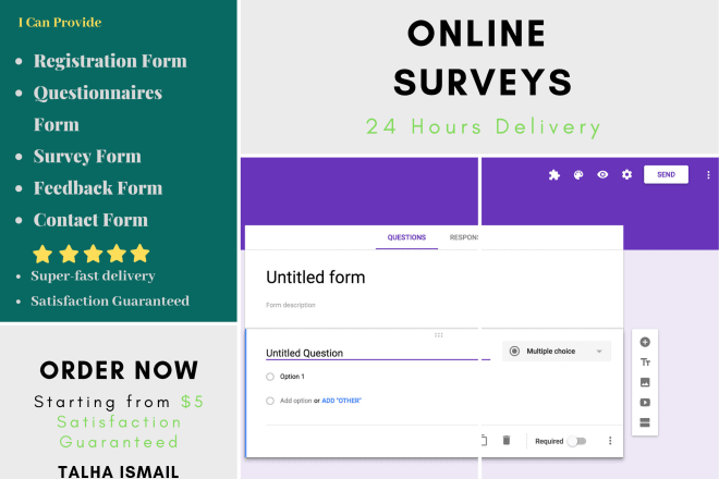 I will make online survey, quiz, feedback forms using google forms