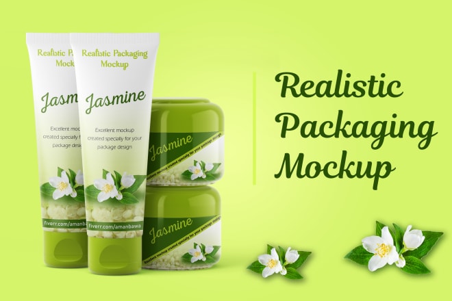 I will make realistic product packaging mockup for all designs