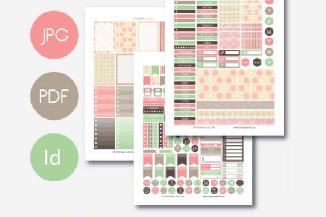 I will make you awesome custom printable planner stickers