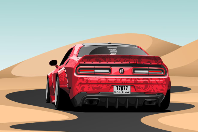 I will make your car in to cartoon vector illustration