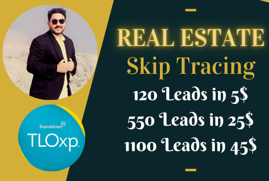 I will offer real estate skip tracing and llc skip tracing service
