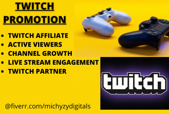 I will organically promote your twitch channel to reach affiliate and partner