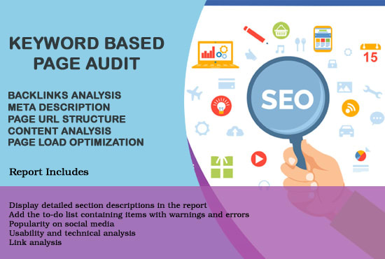 I will perform a detailed keywords based page audit