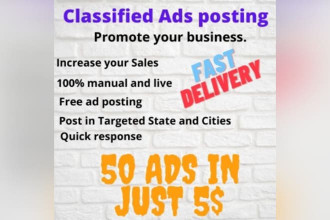 I will post free classified ads manually