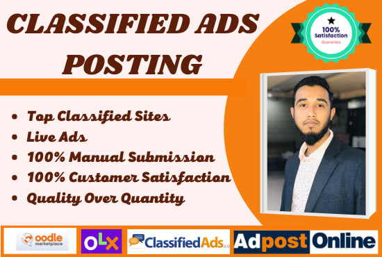 I will post your ads on targeted classified sites in USA, UK, aus