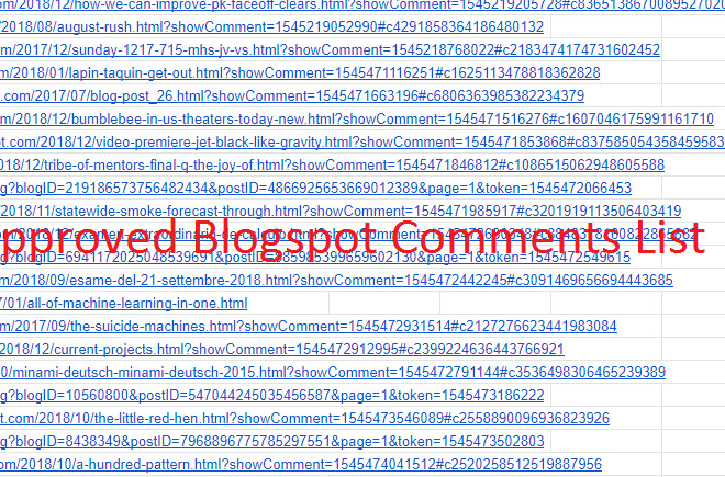 I will prepare SEO 300 blogspot comments approved backlinks list