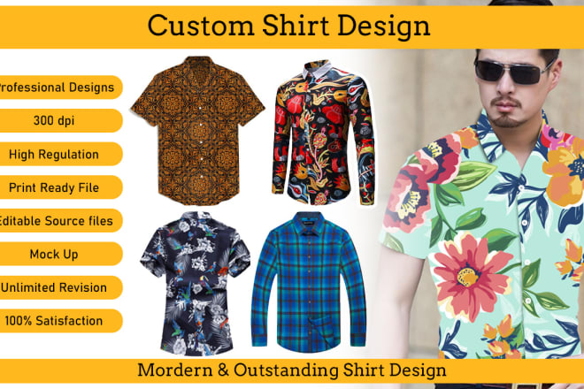 I will printed shirts pattern design