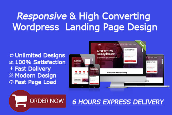 I will professionally design a wordpress landing page in 4 hours