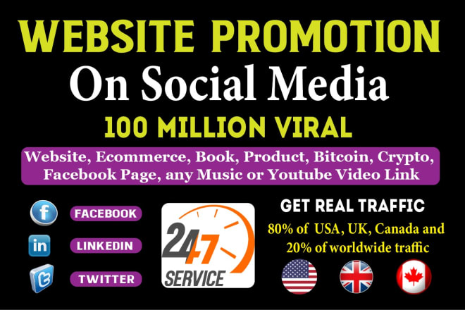 I will promote website amazon book crypto cbd blog music marketing to get web traffic