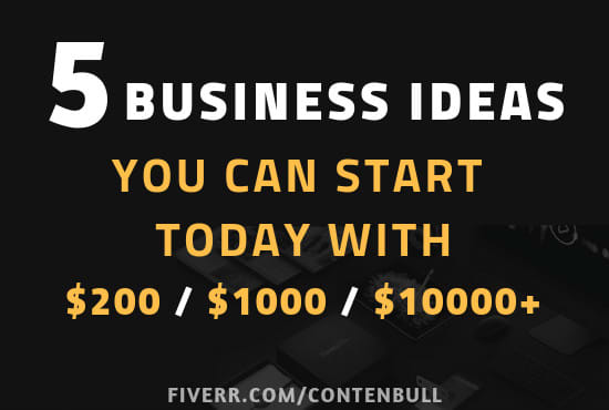 I will provide 5 unique and innovative business ideas, startup idea