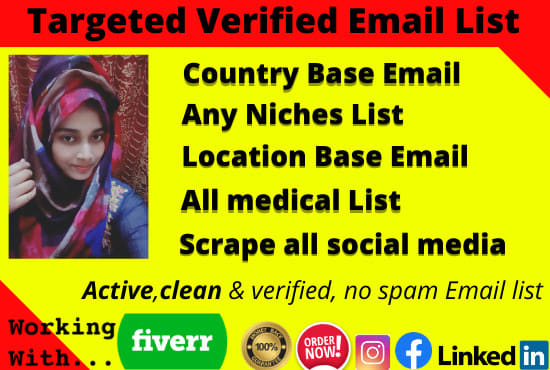 I will provide active targeted emails from any social media platform
