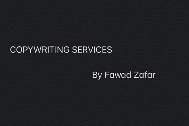 I will provide copywriting services and website content