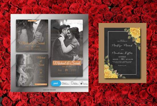 I will provide design templates for your wedding invitation card