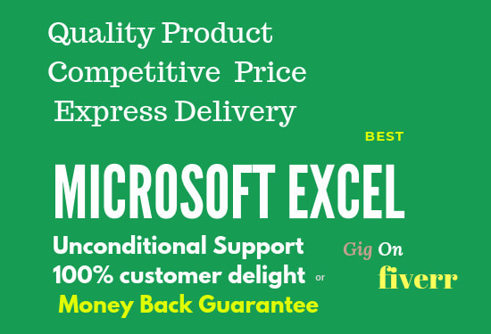 I will provide excellent service in excel, macro, vba, formulas