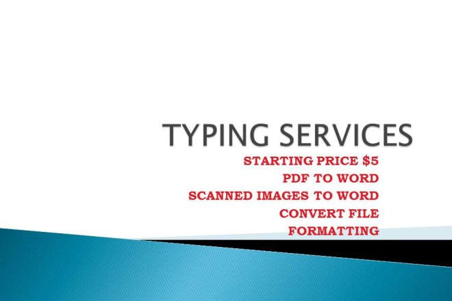 I will provide fast typing services at low price
